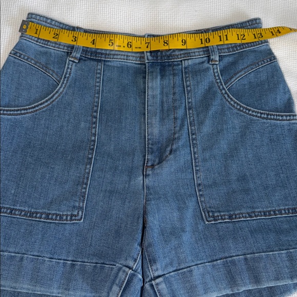Madewell Cuffed Blue Denim Patch-Pocket Shorts Shirt 25 - Picture 8 of 14